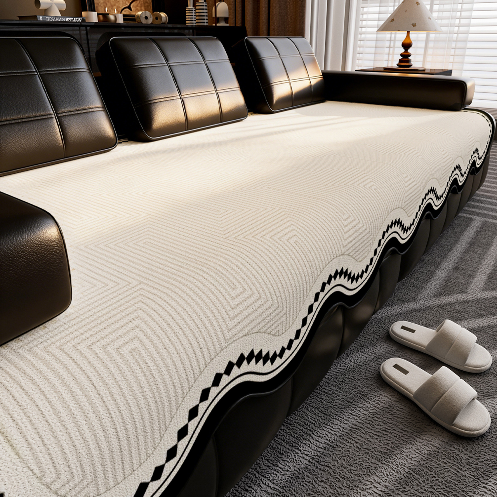 雪尼尔沙发垫复古轻奢2026新款四季通用异形固定防滑盖布套坐垫子