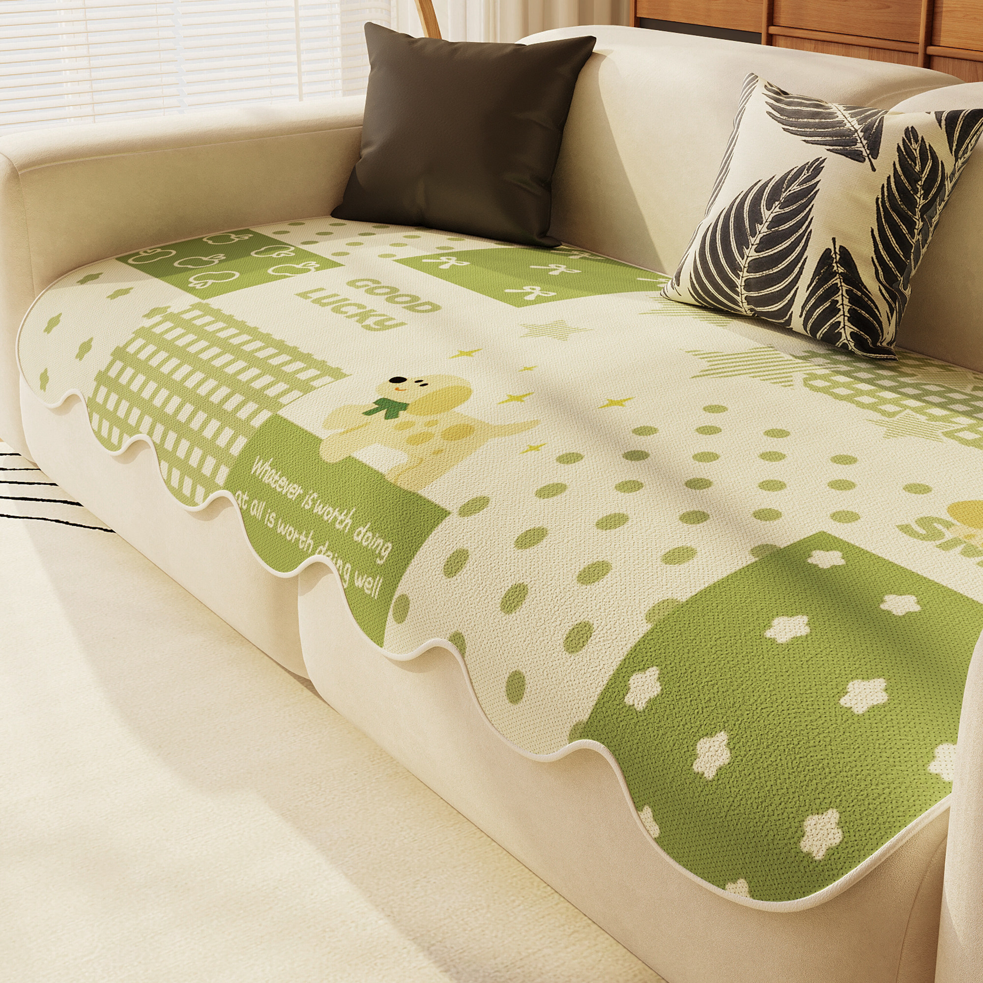 卡通异形沙发垫盖布2026新款四季通用针织棉防滑客厅组合沙发坐垫