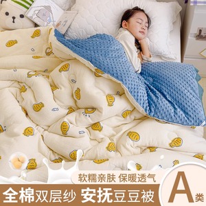 大豆被全棉a类儿童被子被芯四季通用秋冬天豆豆被2024新款幼儿园