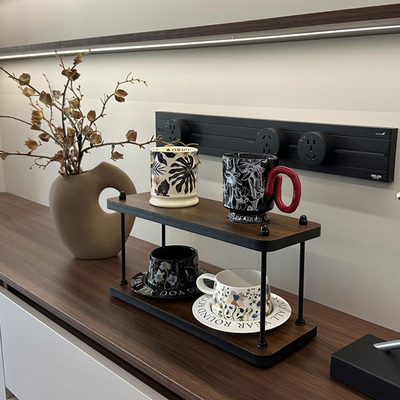 实木杯架餐边柜咖啡杯收纳置物架