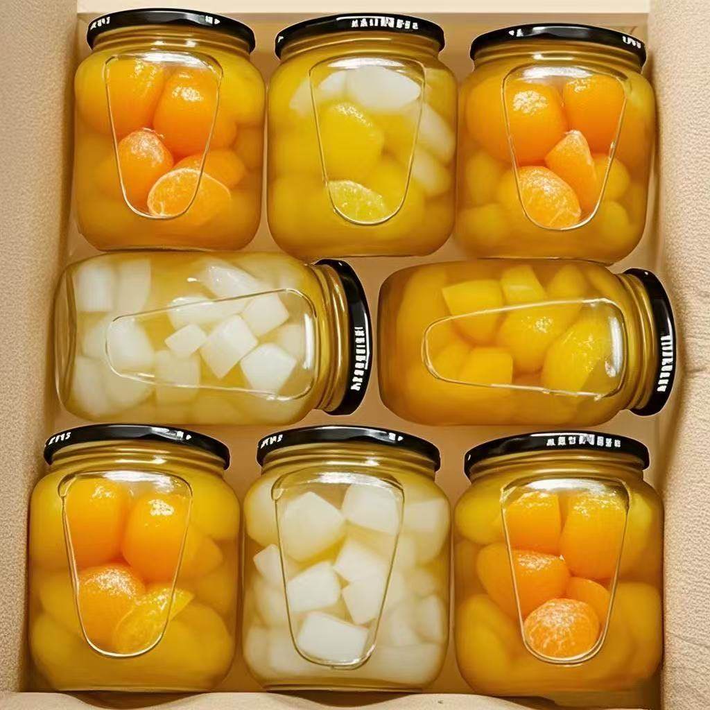 整箱四大罐新鲜罐头组合500g鲜果黄桃梨桔子什锦大瓶混合水果罐头