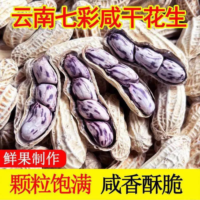 带壳咸干七彩花生500g*2袋