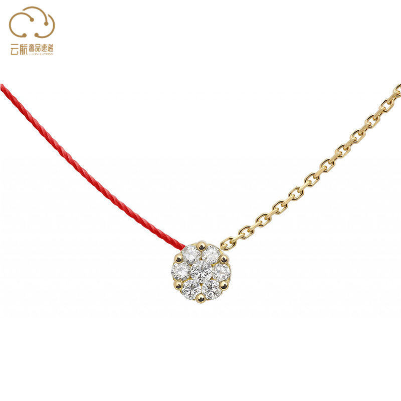 10 克拉七颗钻石时尚半绳半链精致项链