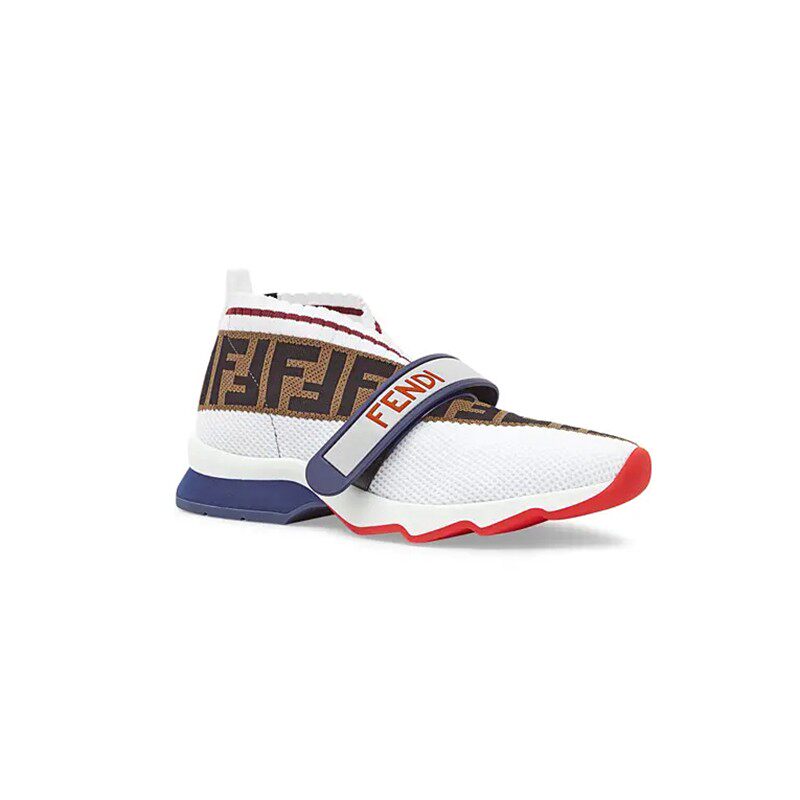 fendi芬迪女鞋运动鞋rockoko低帮双色系跑鞋微孔ff嵌饰时尚柔软