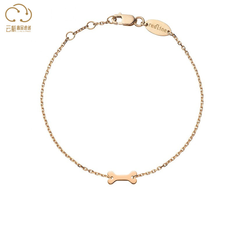 Redline红绳锐先女士幸运骨头精巧清脆可爱时尚手链 15.5~18.5cm