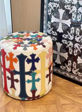 高级感十字架拼贴凳子