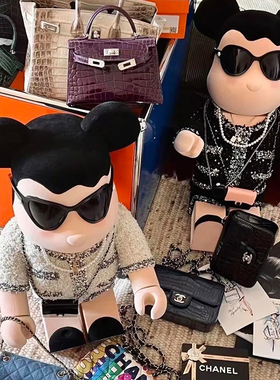 coco bear香奶奶暴力熊摆件bearbrick积木熊潮玩手办公仔女生礼物