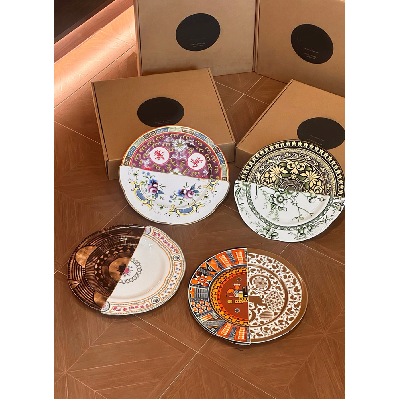 洛蔓栖  意大利“中西合璧”盘子餐具餐盘美拉德风装饰盘新房礼物