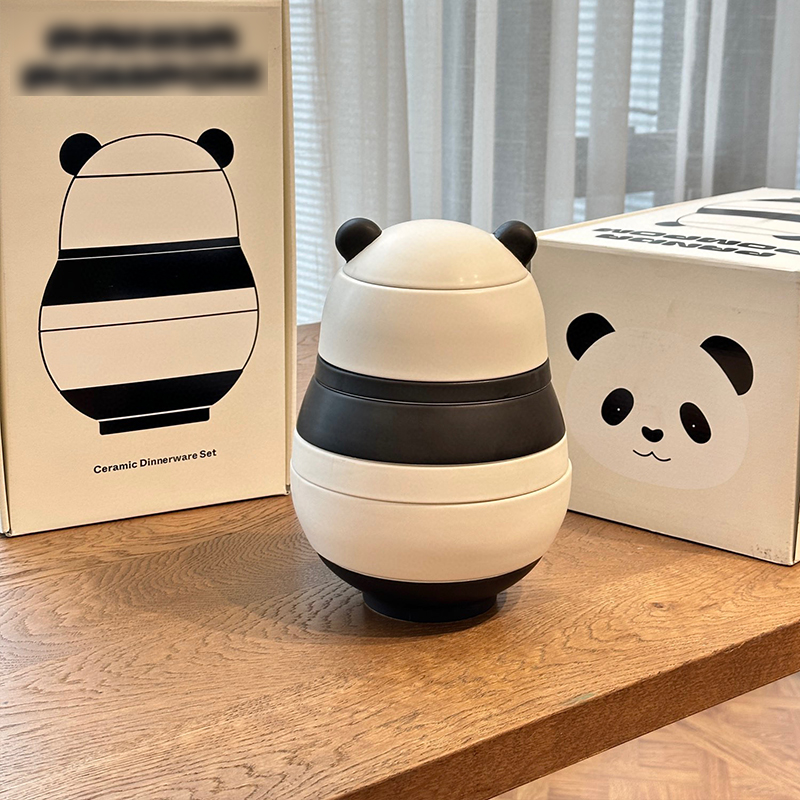 熊猫陶瓷餐具球高颜值餐球