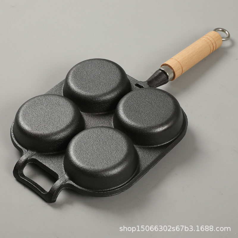 煎蛋锅铸铁四孔蛋饺锅加