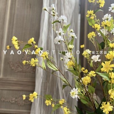 长枝线条型仿真花雪柳枝假花 软装拍摄道具客厅餐桌插花落地摆件