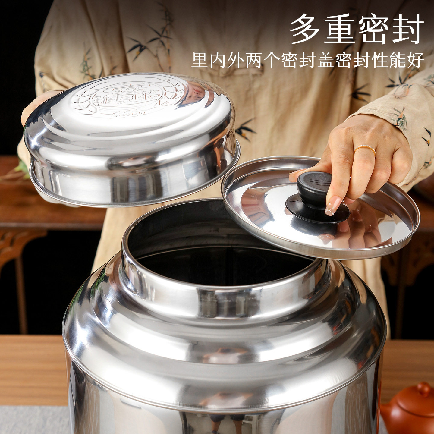 不锈钢茶叶罐大号包装铁