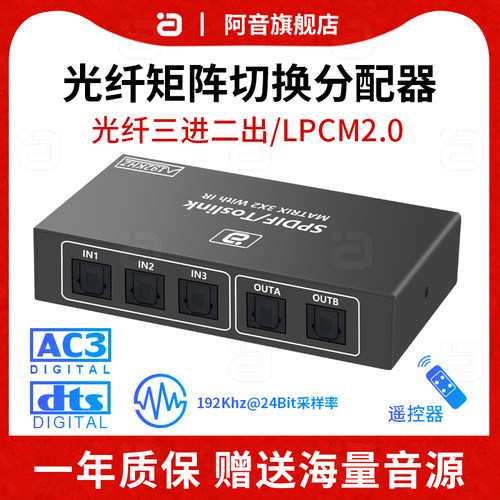 阿音音频光纤分配器三进二出