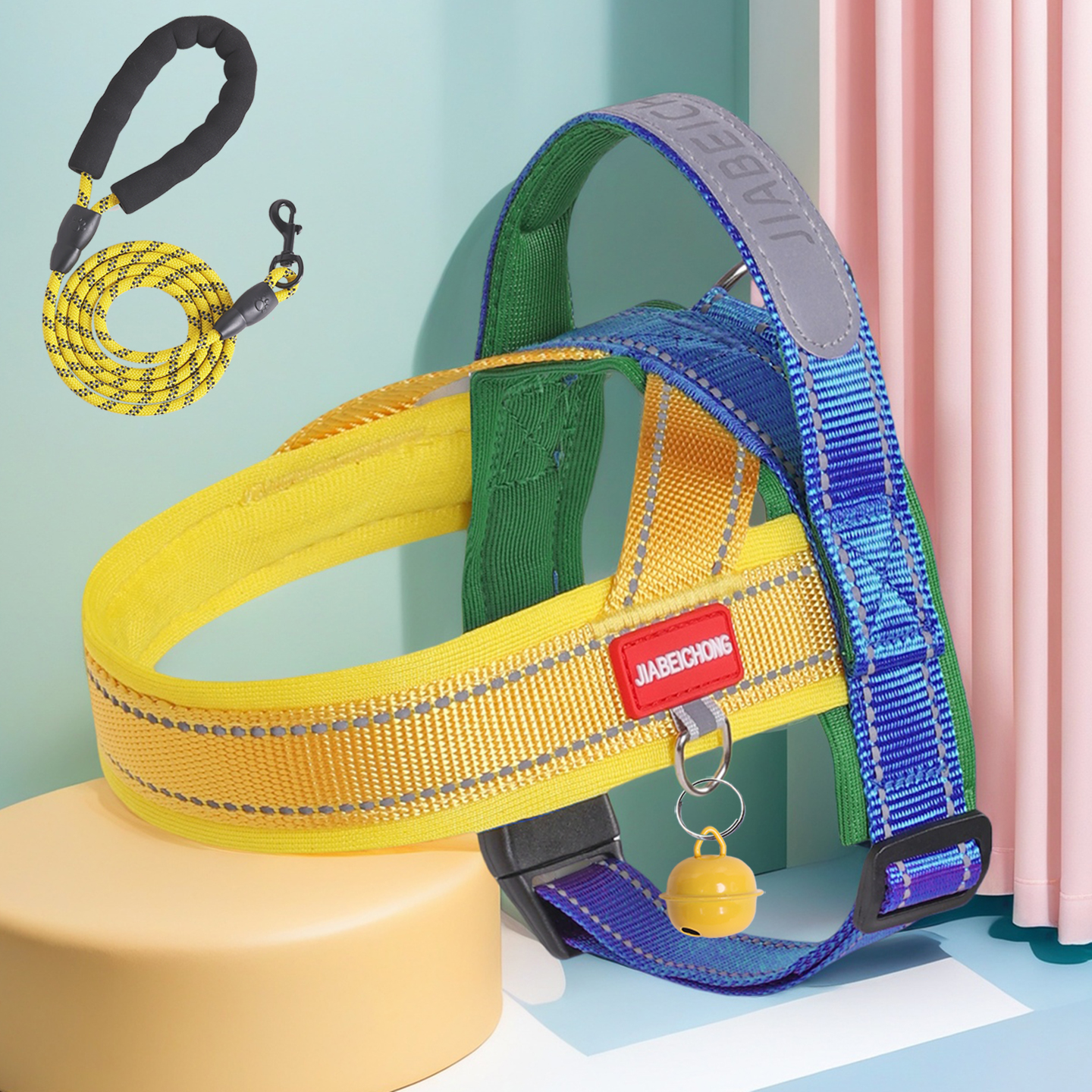 撞色马鞍狗狗胸背带狗狗牵引绳