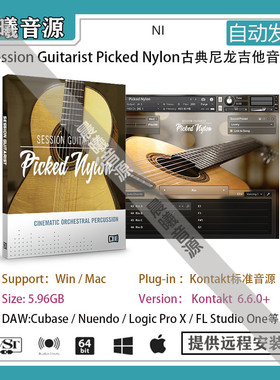 Session Guitarist Picked Nylon古典尼龙吉他音色库扫弦LOOP音源