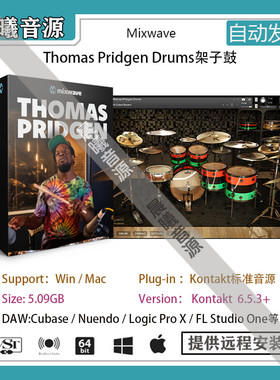 Thomas Pridgen Drums v1.1.1流行架子鼓打击乐PC MAC编曲音源