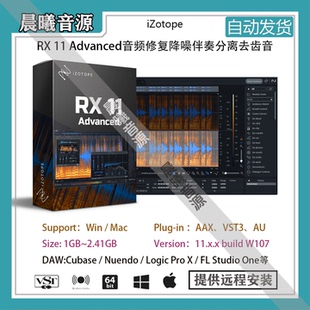 iZotope RX 11 Advanced音频修复降噪伴奏分离去齿音插件WIN+MAC
