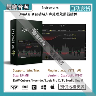 NoiseWorks DynAssist v2.2.0自动Ai人声处理效果器插件WIN+MAC