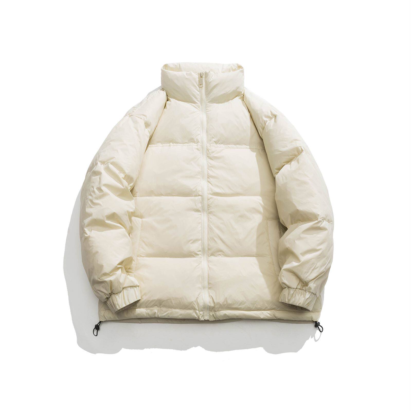 ZUOLUQI 미국 트렌디 브랜드 솔리드 컬러 기본 스탠드 칼라 다운 재킷 남성과 여성 겨울 루즈 다재다능한 따뜻한 재킷