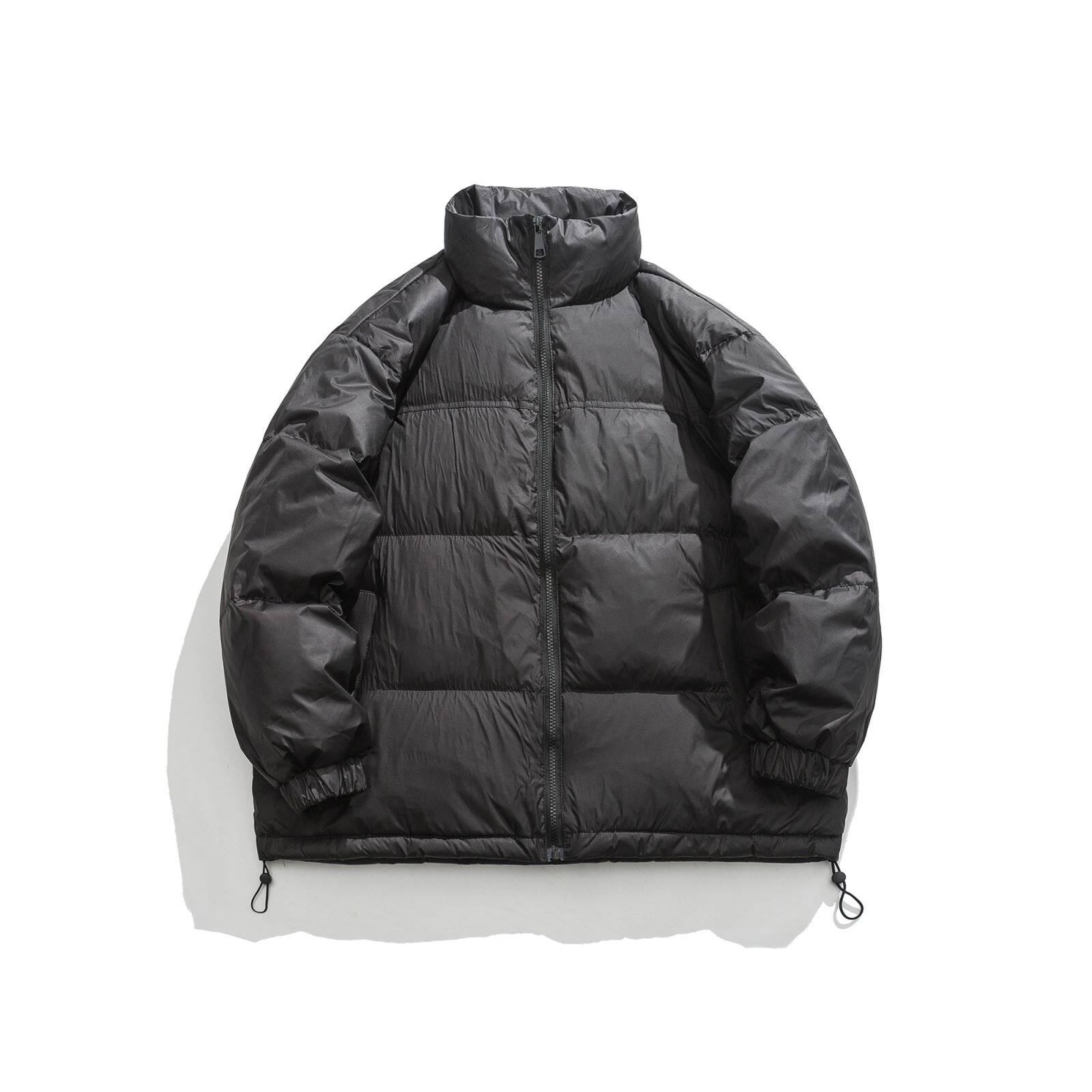 ZUOLUQI 미국 트렌디 브랜드 솔리드 컬러 기본 스탠드 칼라 다운 재킷 남성과 여성 겨울 루즈 다재다능한 따뜻한 재킷