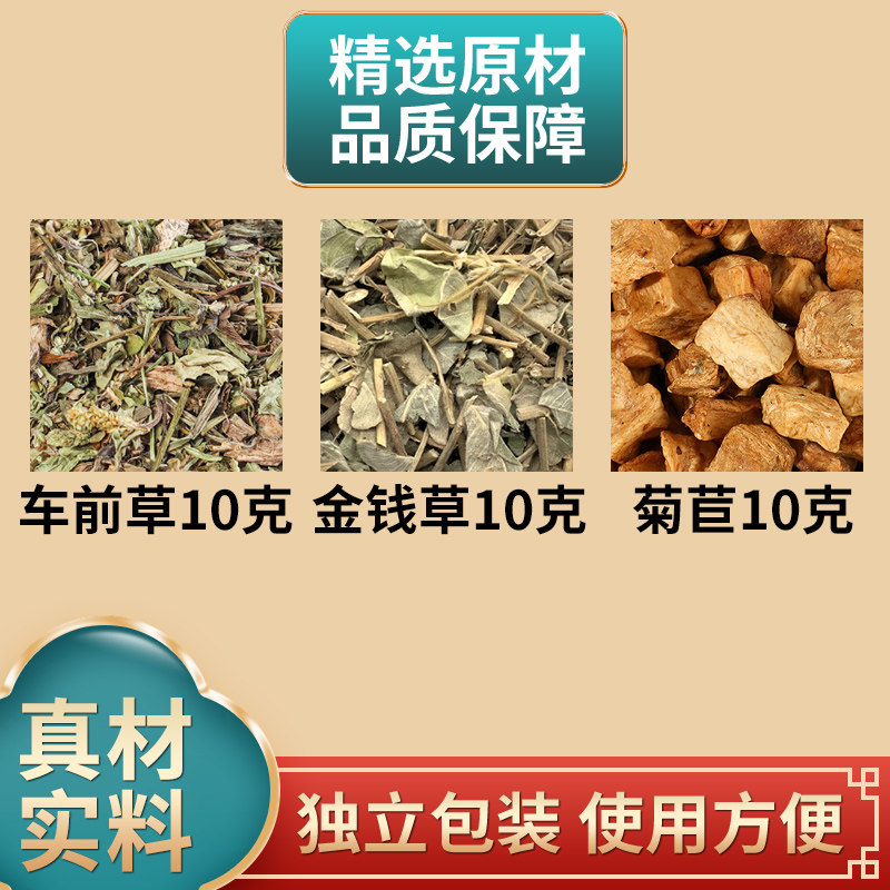 车前草金钱草菊苣各10克组合中药材原材料独立包装煮水泡水