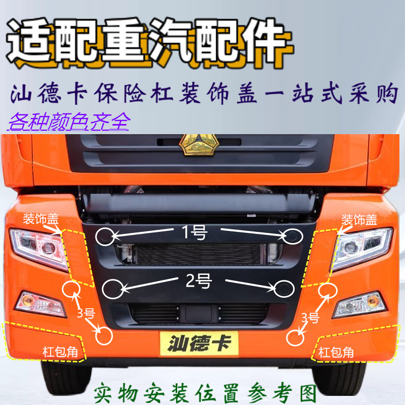 重汽汕德卡保险杠包角左右段堵盖