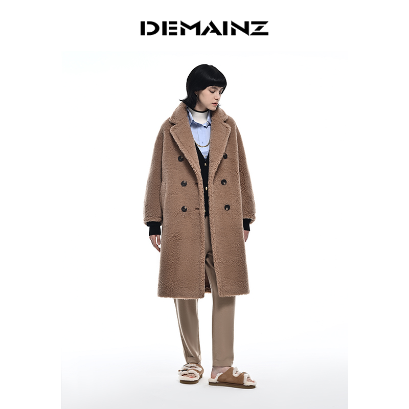 DEMAINZ地缦羊驼毛泰迪熊外套女