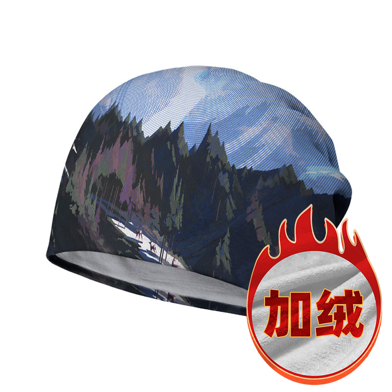 森林风景树木蓝色条纹拼接文艺日