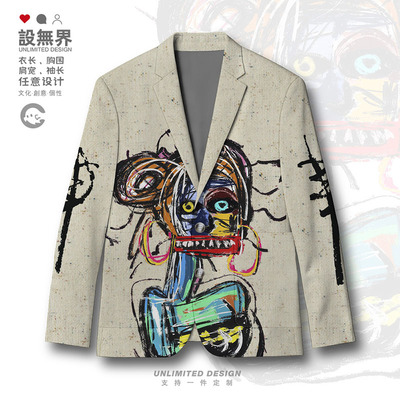 艺术涂鸦让米歇尔巴斯奎休闲西装