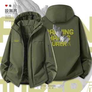 设无界布雷特丢勒期待之手世界名画加厚棉服男女创意图案外套冬