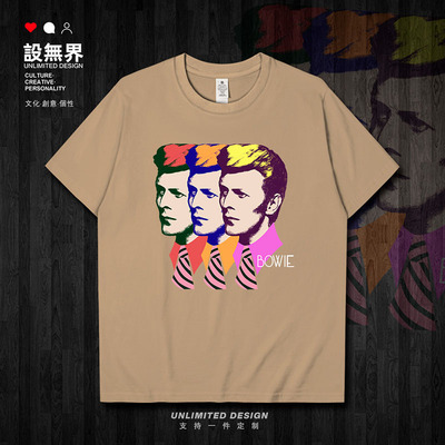 欧美人像波普风大卫鲍威B短袖T恤