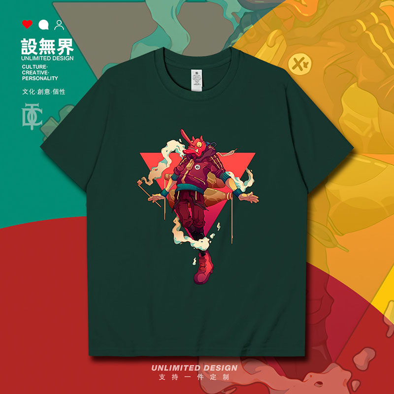 设无界 鸦天狗日本百鬼夜行插画短袖T恤男女日系卡通图案体恤0005