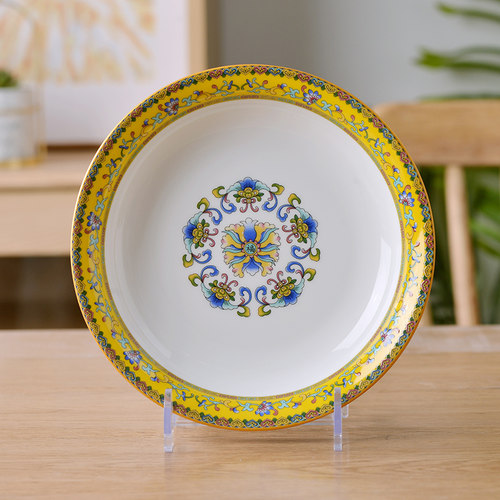 8英寸高温陶瓷深盘珐琅彩