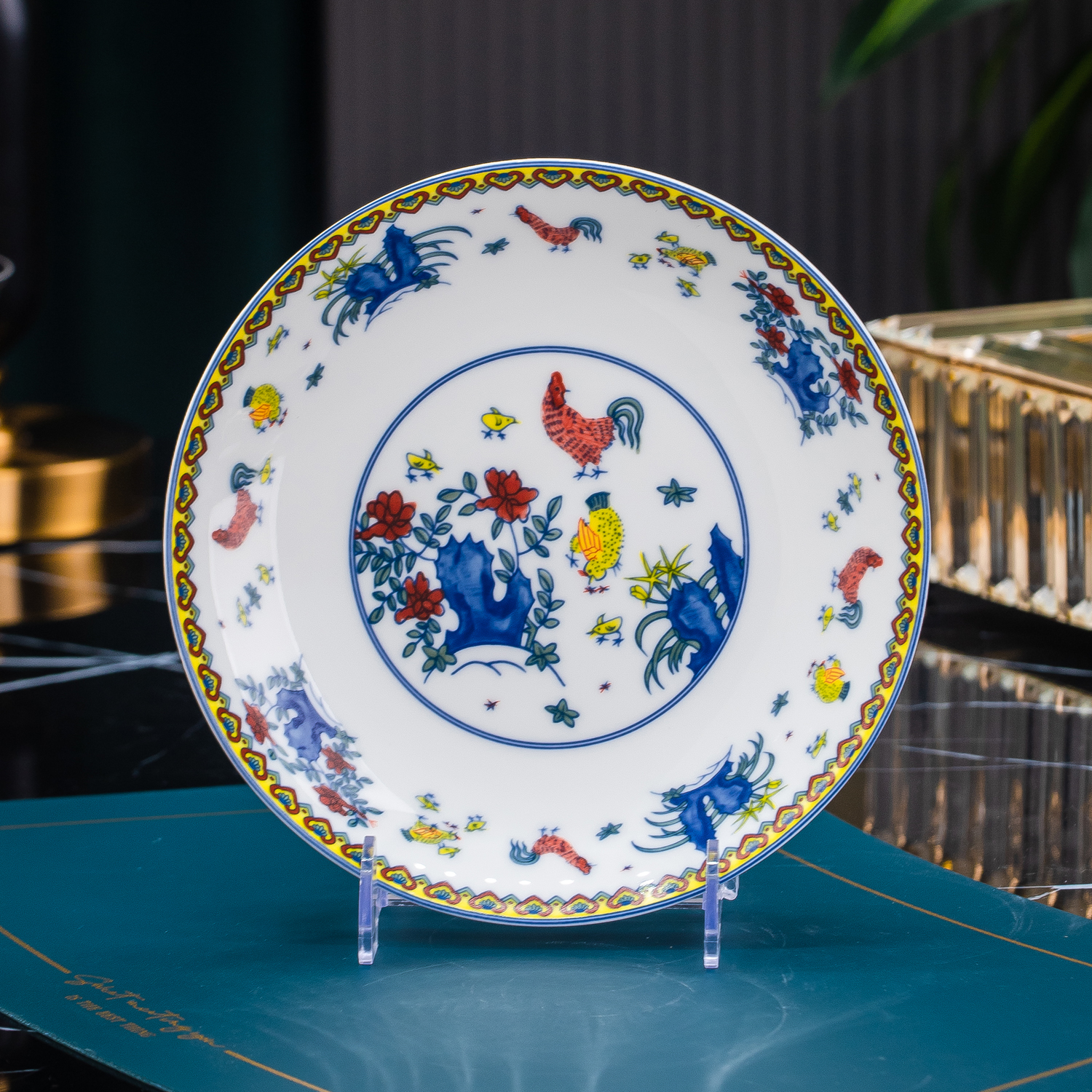 景德镇高温白瓷釉下彩家用菜盘