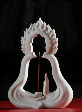 德化白瓷线香插创意家居送礼香道摆件礼品线香炉禅意手工倒流香炉