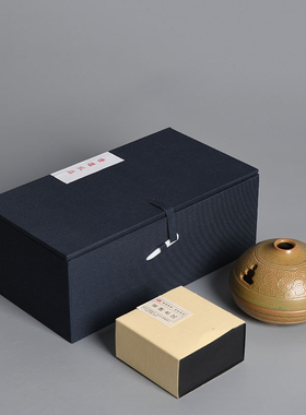 与世无争禅意香禅道檀香炉商务礼品套装陶瓷盘香炉香薰炉套组香器