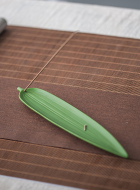 陶瓷竹叶线香插竹子香薰炉手工创意香炉禅香道家用室内香座卧香插