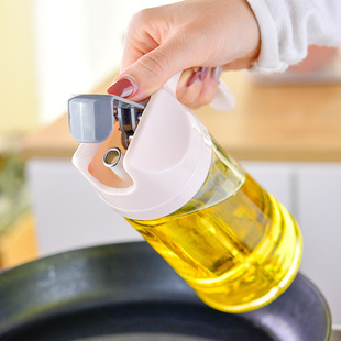 玻璃油壶家用防漏油瓶厨房自动开合带盖调味料瓶油醋瓶油罐壶