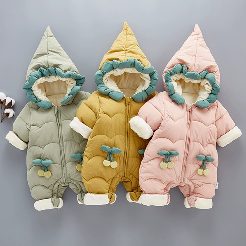 Детский утепленный пуховик, зимнее детское боди подходит для мужчин и женщин, 20 года, в корейском стиле