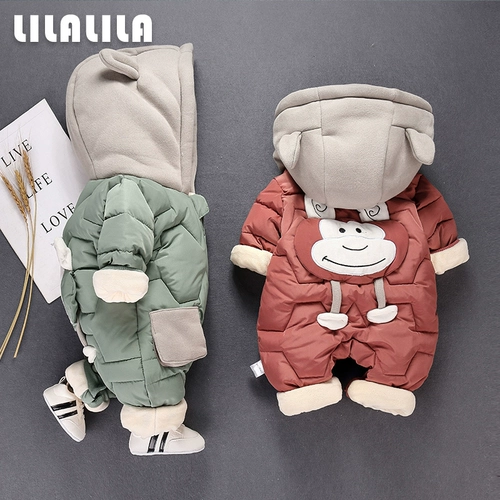 趣皮熊 Детский зимний комбинезон, боди подходит для мужчин и женщин для девочек для выхода на улицу, комплект