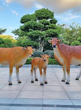 户外大型仿真牛群草坪农场牧场景观工艺品动物田园装饰摆件牛群