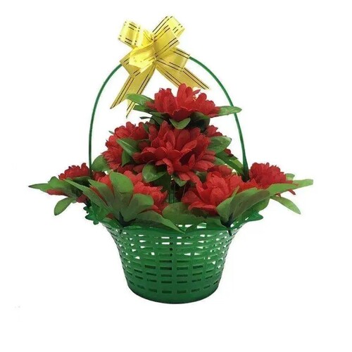 11清明节仿真花扫墓祭祀塑料花假花装饰摆件高档菊花篮