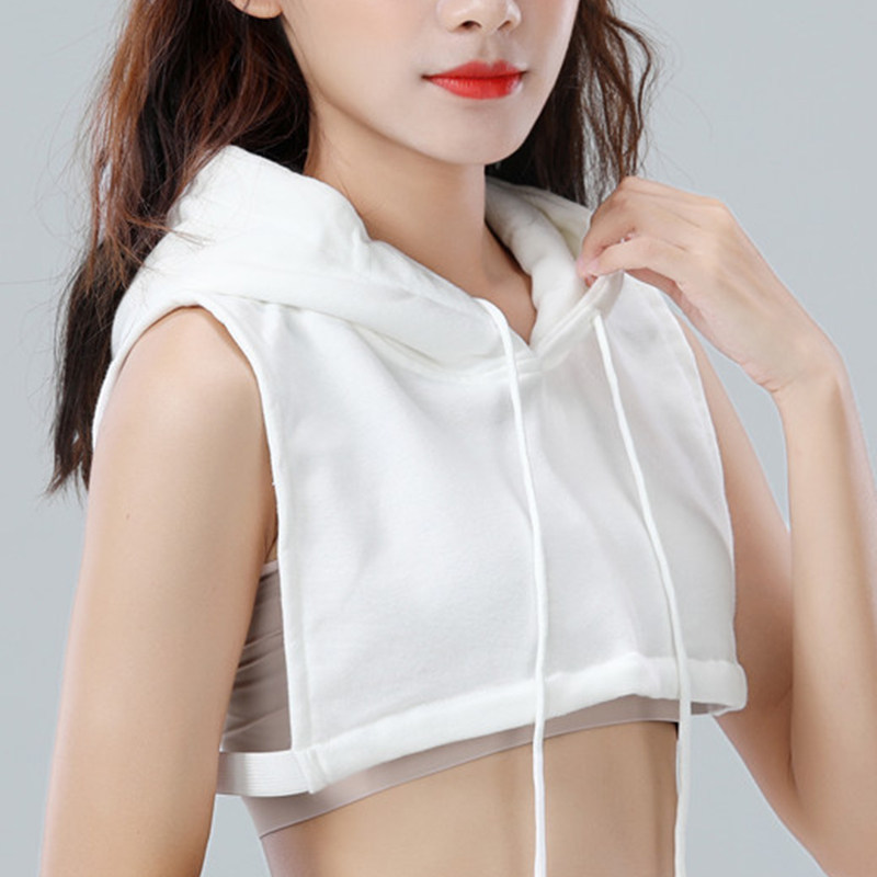 棉卫衣帽均码白色衬衫装饰假领子