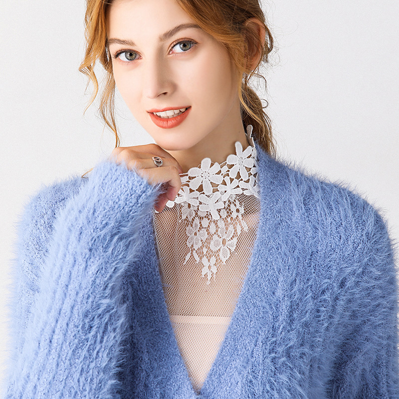 冬春毛衣衬衫网纱内搭娃娃假领子