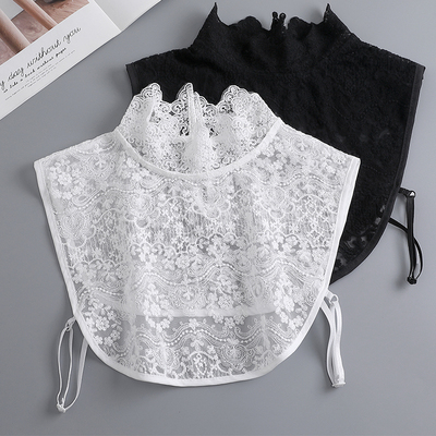 假领子女秋冬棉线网纱风情搭配