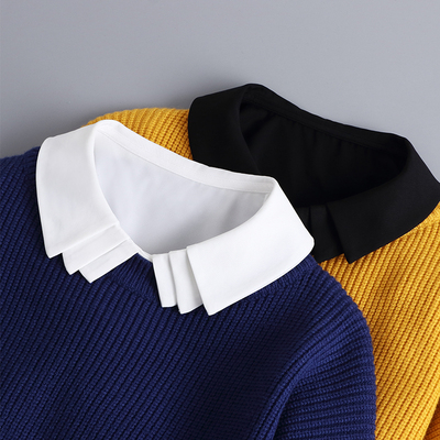 百搭风装饰多层雪纺白色假衣领