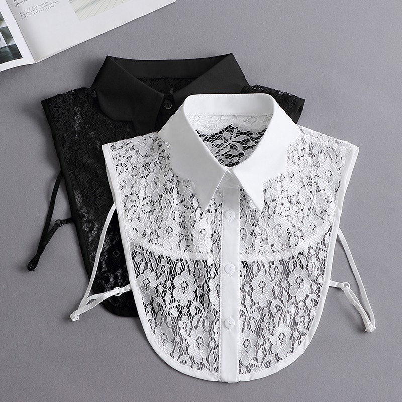 蕾丝毛衣春季纯色舒服韩版假领子