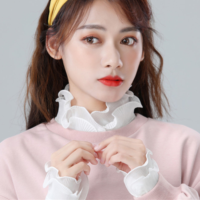 秋冬百搭风荷叶边波浪精致假领子