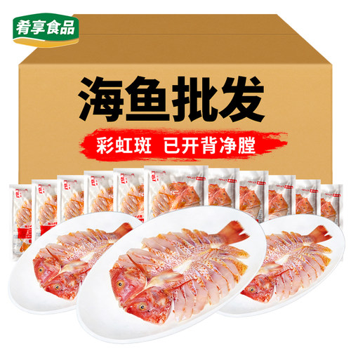 彩虹斑开背净膛海鲜宴席清蒸食材