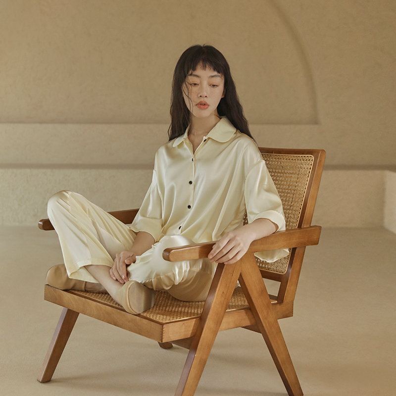 夏季真丝睡衣女100%桑蚕丝